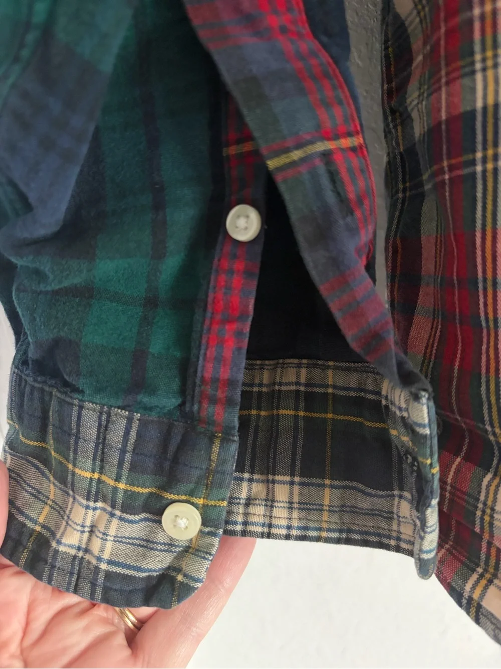 Polo Ralph Lauren Patchwork Plaid Button Down Long Sleeve Shirt Size XL